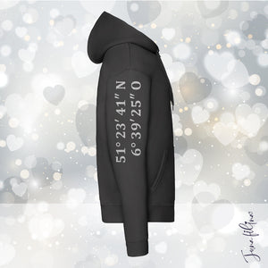 Sweatshirt Jacke Glitzer Unisex mit Kaputze