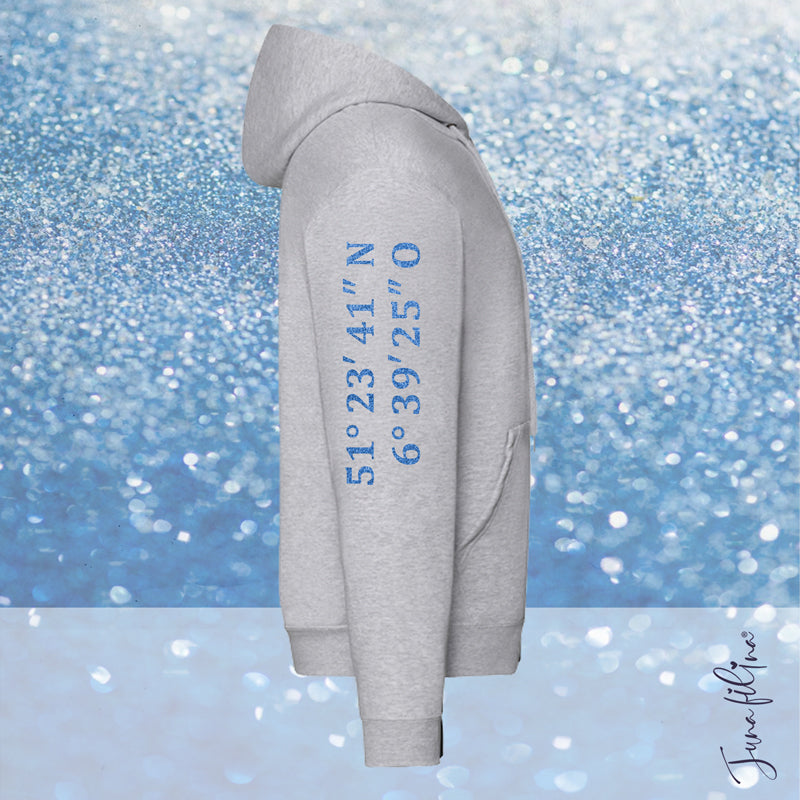 Sweatshirt Jacke Glitzer Unisex mit Kaputze