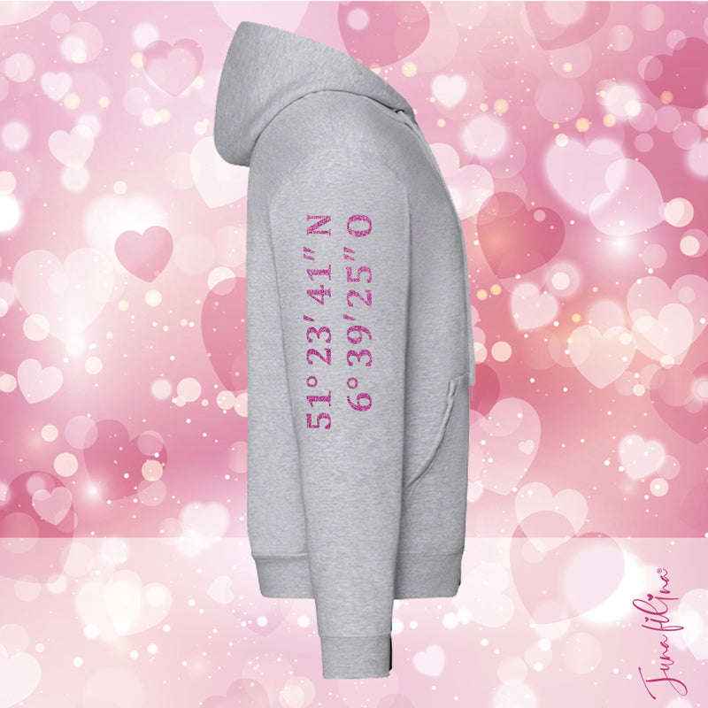 Sweatshirt Jacke Glitzer Unisex mit Kaputze