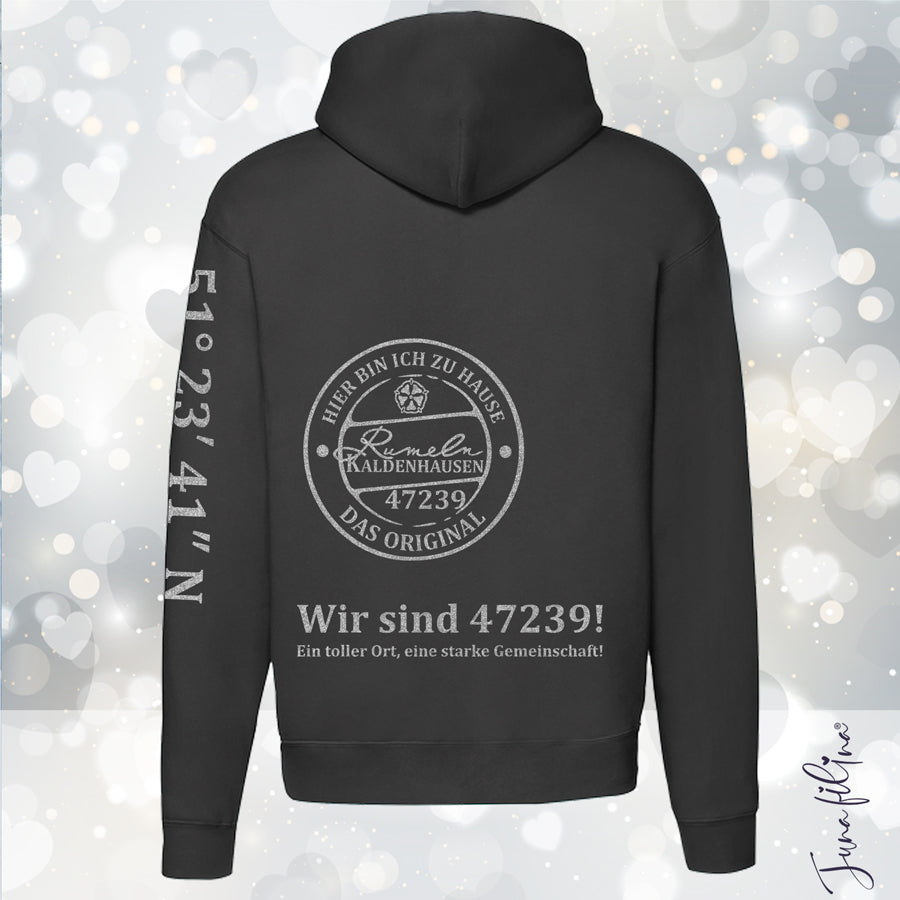 Sweatshirt Jacke Glitzer Unisex mit Kaputze