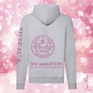 Sweatshirt Jacke Glitzer Unisex mit Kaputze