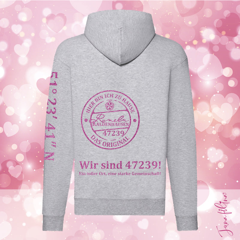 Sweatshirt Jacke Glitzer Unisex mit Kaputze