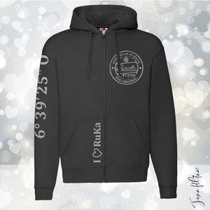 Sweatshirt Jacke Glitzer Unisex mit Kaputze