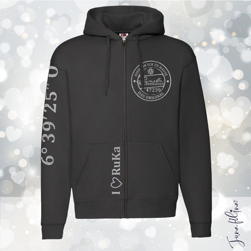 Sweatshirt Jacke Glitzer Unisex mit Kaputze