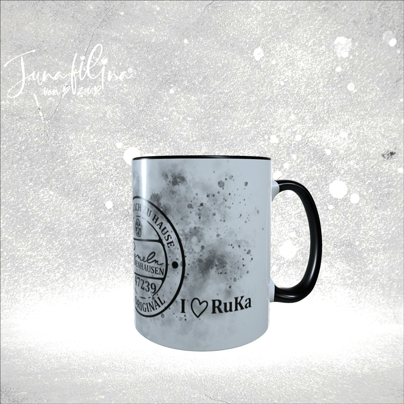 Tasse_schwarz mit Ruka Logo