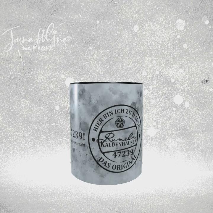 Videoa Tasse rotierend schwarz mit Ruka Logo